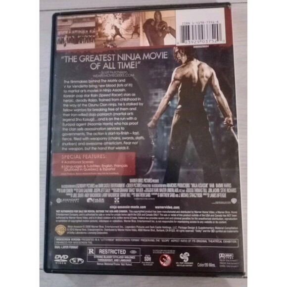 Ninja Assassin (DVD, 2009)  Rain, Naomie Harris Action Movie GUC - Picture 3 of 3